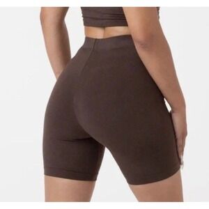 Cotton Citizen Womens Biker Shorts Espresso Brown Small High Rise Athleisure